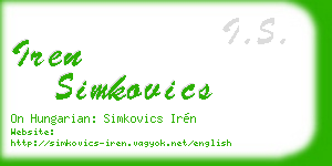 iren simkovics business card